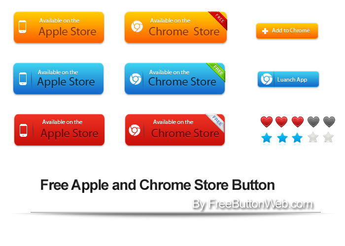 free vector Free Apple and Chrome Store Vector Button